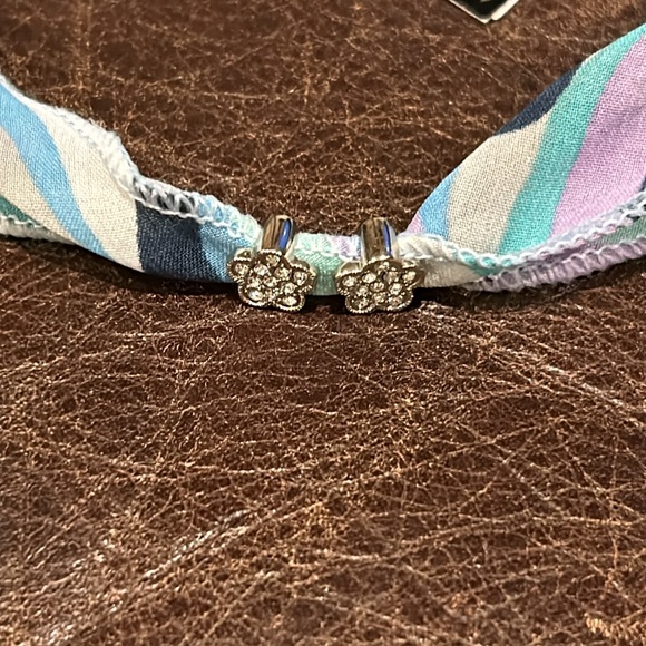 NWT Confetti & Friends Bandana Pucci Style Fabric & Rhinestone Choker Necklace - Picture 11 of 11